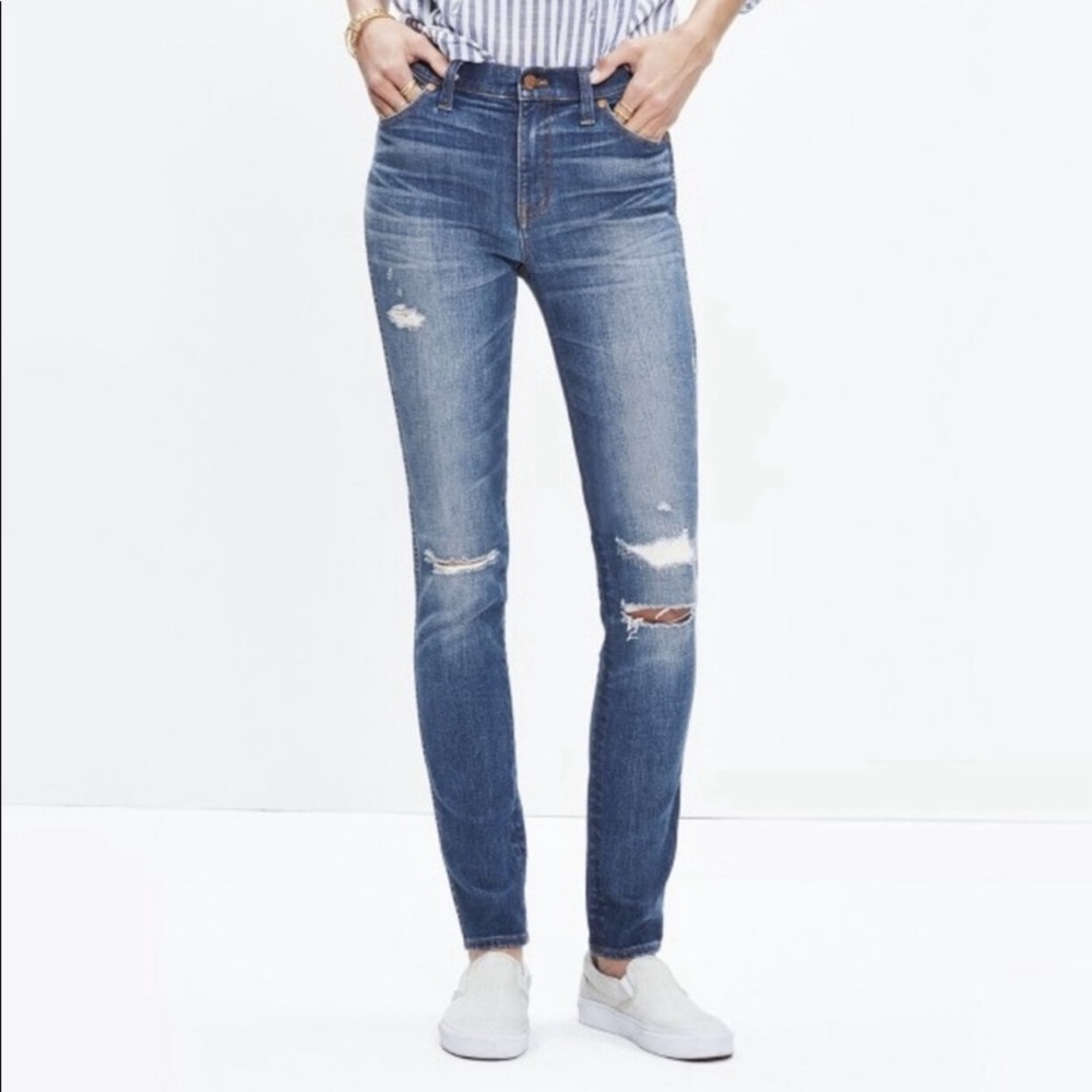 Madewell 9” High Riser Skinny Skinny Distressed Jeans - Like new, barely worn!